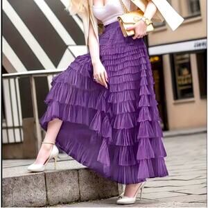 Multilayer Ruffles Tulle Skirt